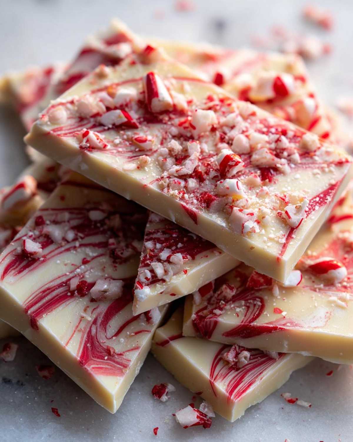 Marbled White Chocolate Peppermint Bark - detail 1