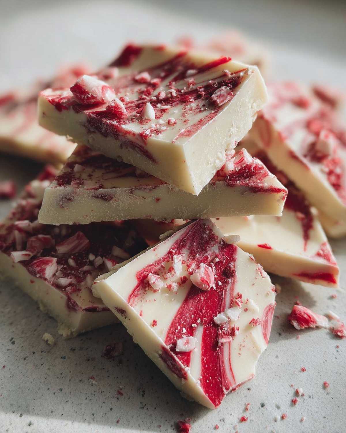 Marbled White Chocolate Peppermint Bark - detail 2