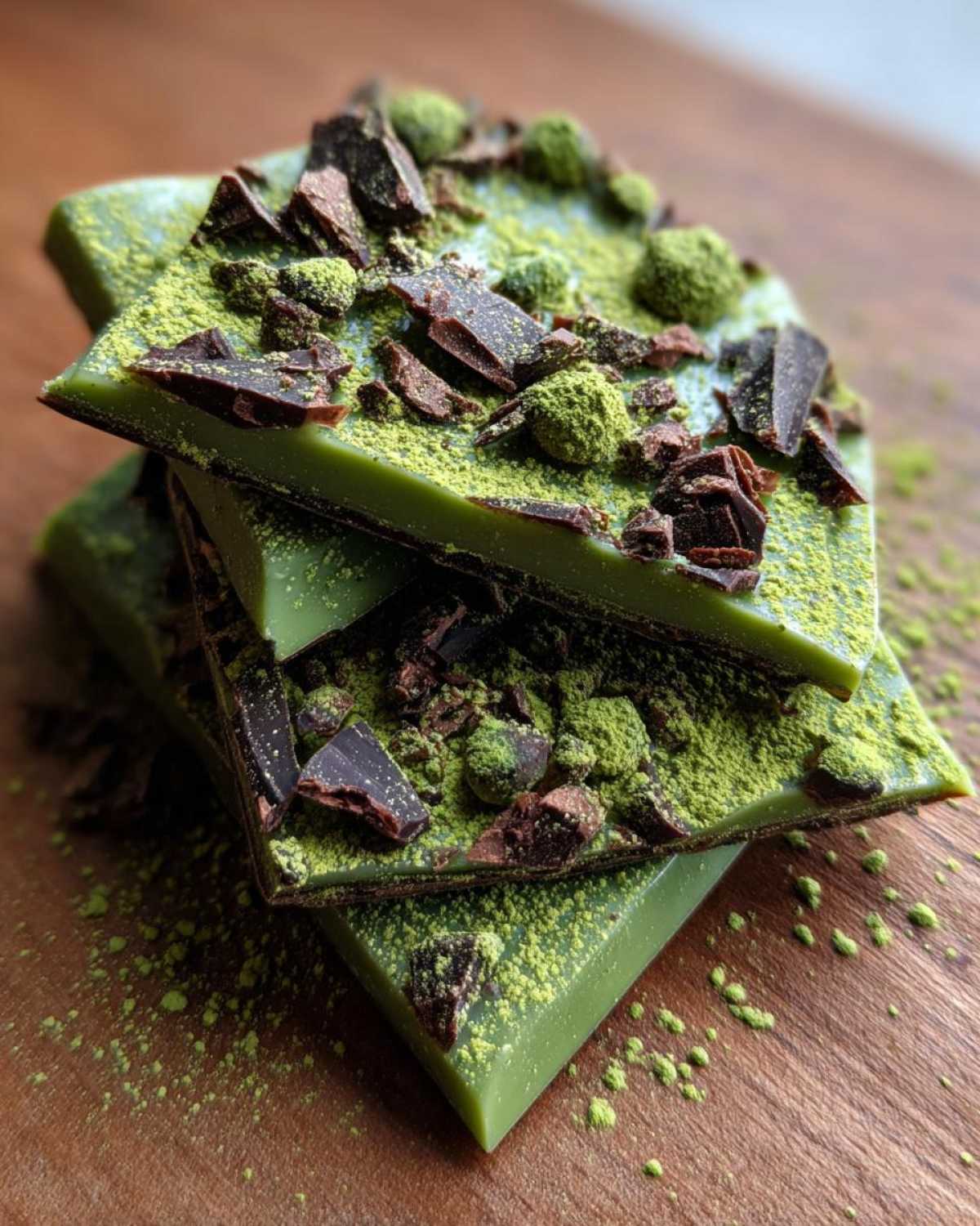 Matcha and Mint Peppermint Bark - detail 1