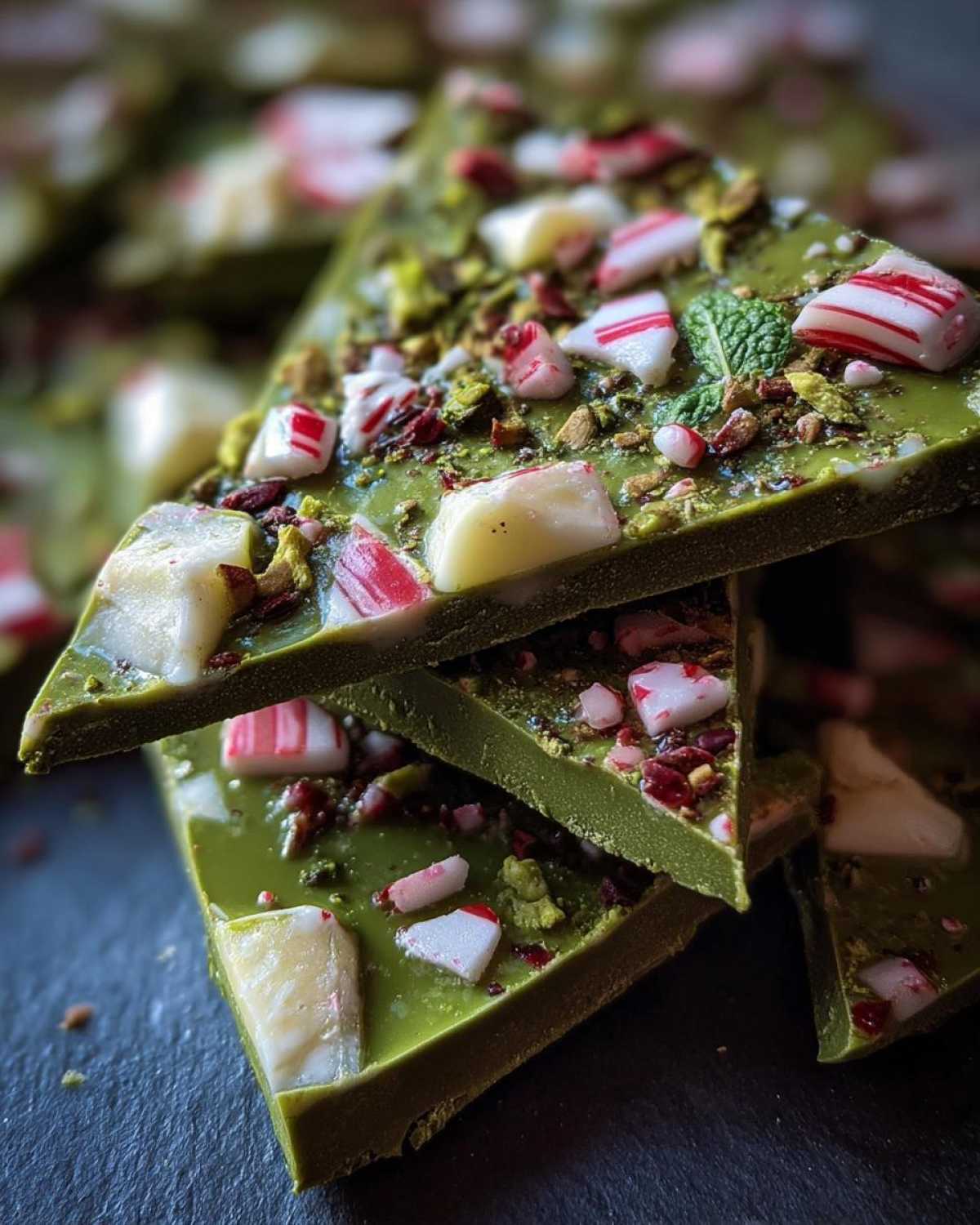 Matcha and Mint Peppermint Bark - detail 2