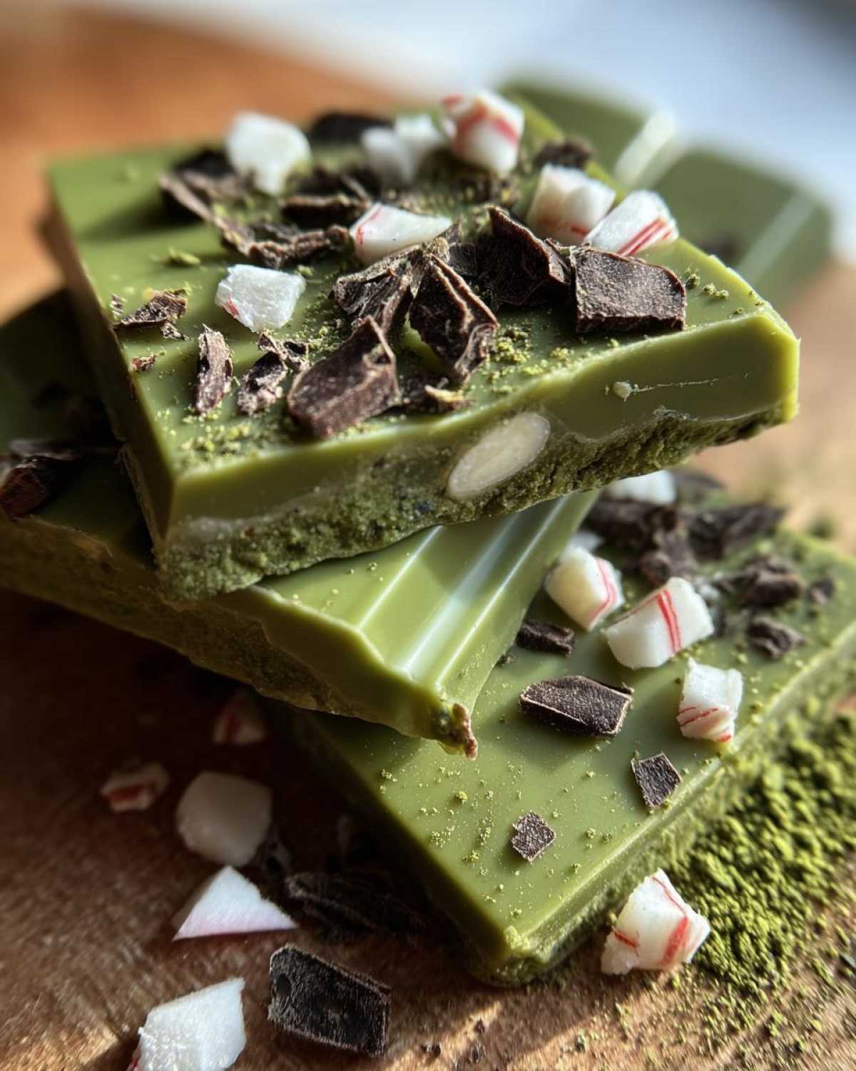 Matcha and Mint Peppermint Bark - detail 3