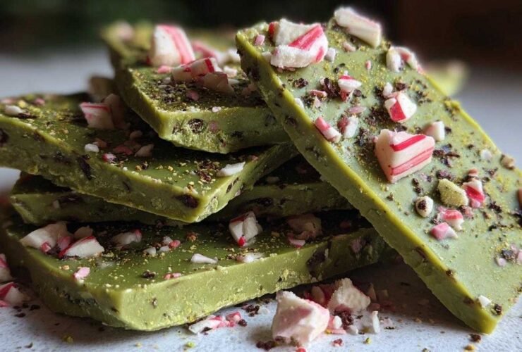 Matcha and Mint Peppermint Bark