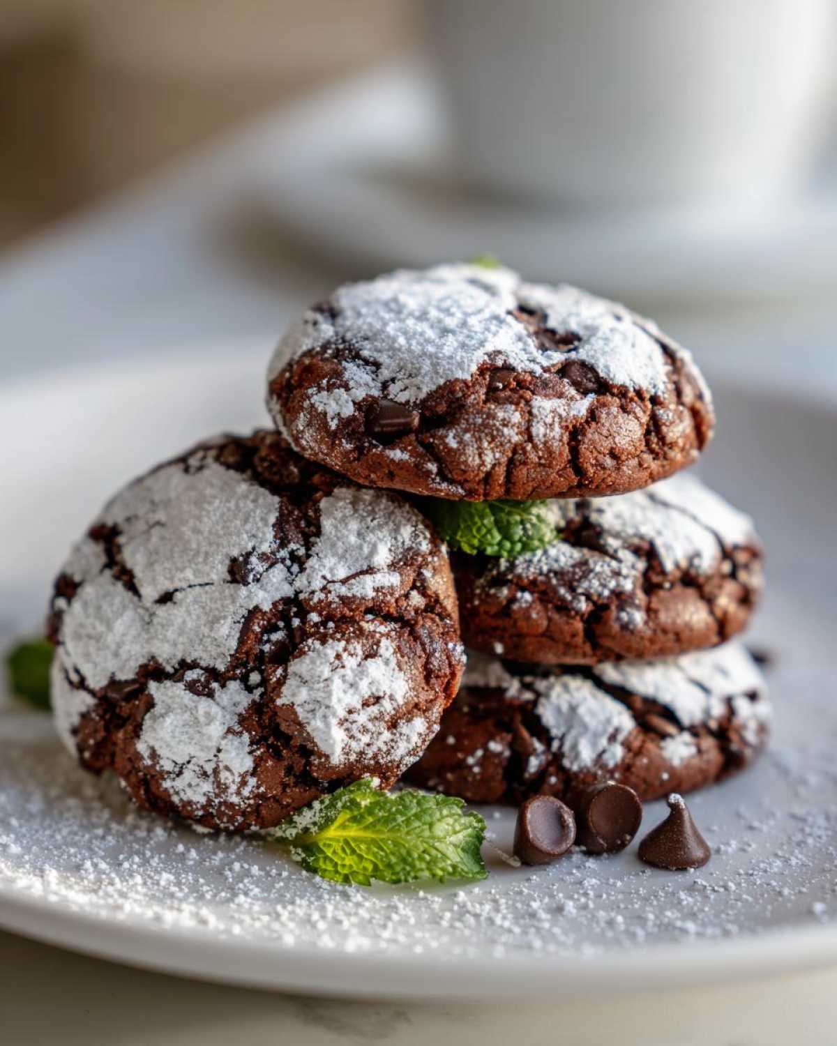 Mint Chocolate Crinkle Cookies - detail 1