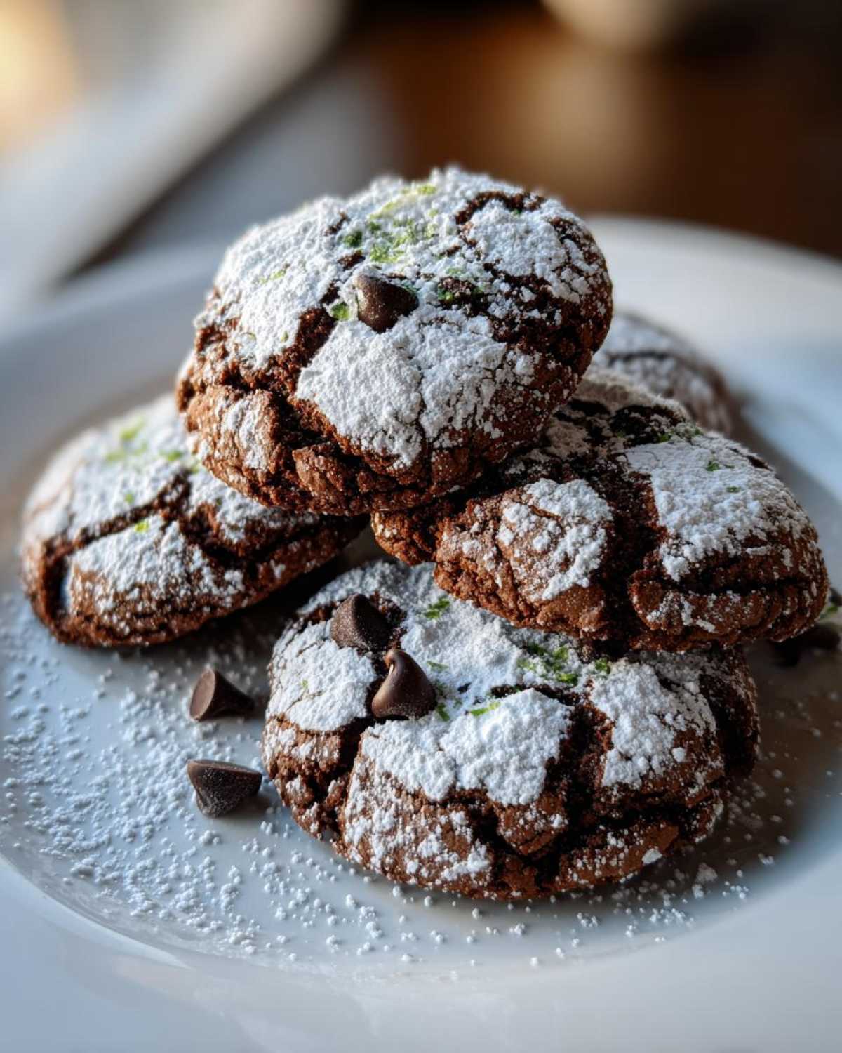 Mint Chocolate Crinkle Cookies - detail 3