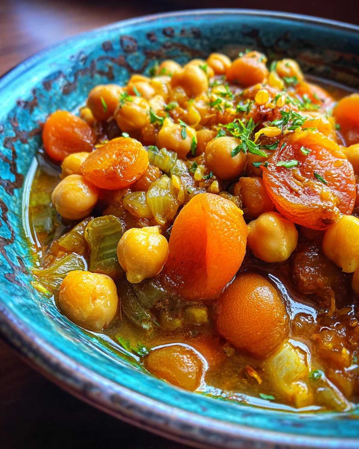 Moroccan Chickpea Stew with Apricots - detail 1