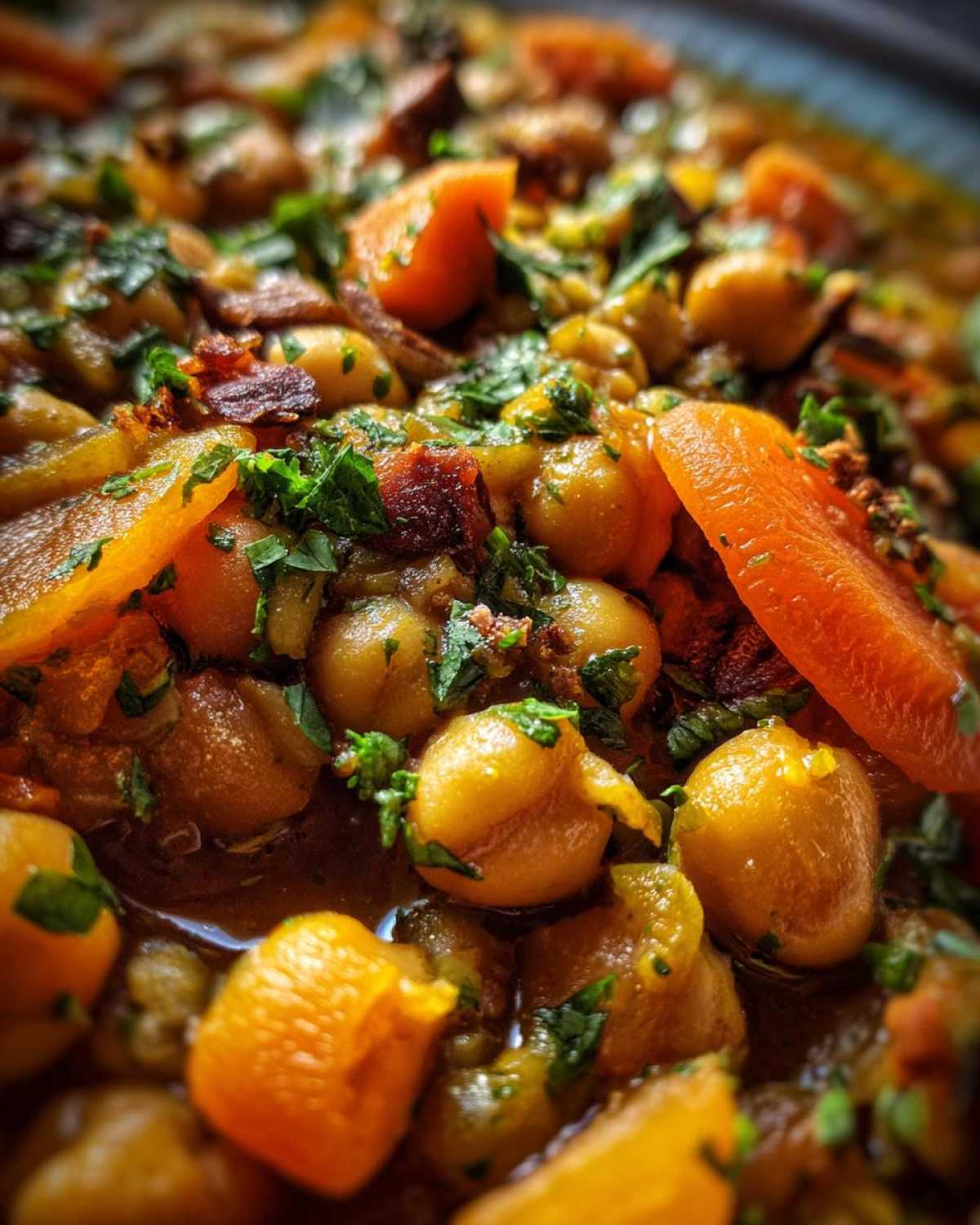 Moroccan Chickpea Stew with Apricots - detail 3
