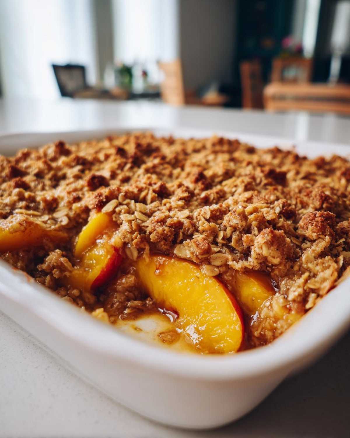 Oatmeal Peach Crisp (with Fresh Peaches) - detail 1