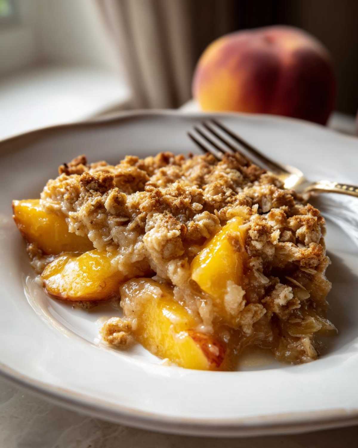 Oatmeal Peach Crisp (with Fresh Peaches) - detail 2