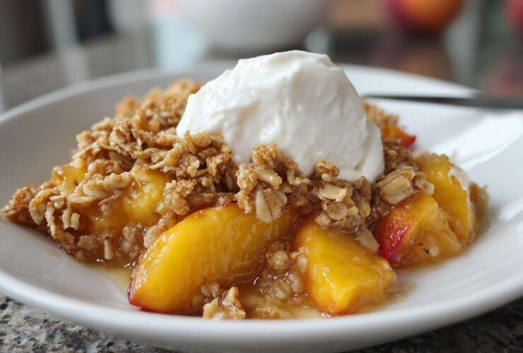 Oatmeal Peach Crisp (with Fresh Peaches)