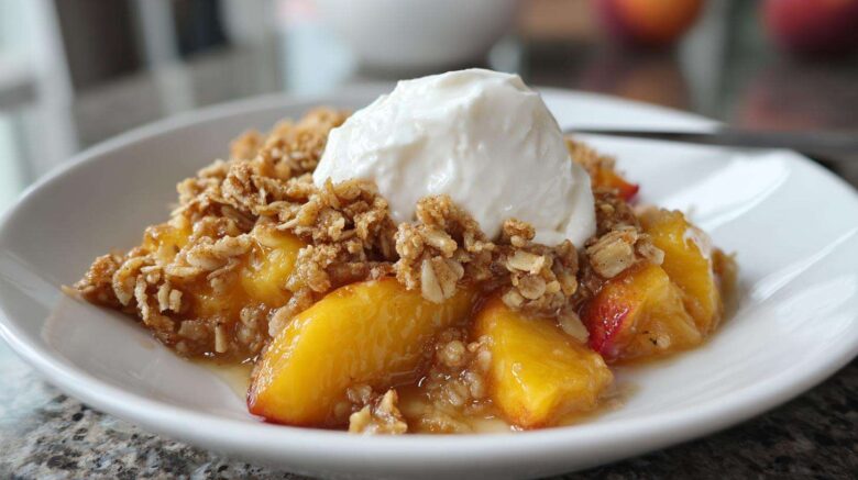 Oatmeal Peach Crisp (with Fresh Peaches)