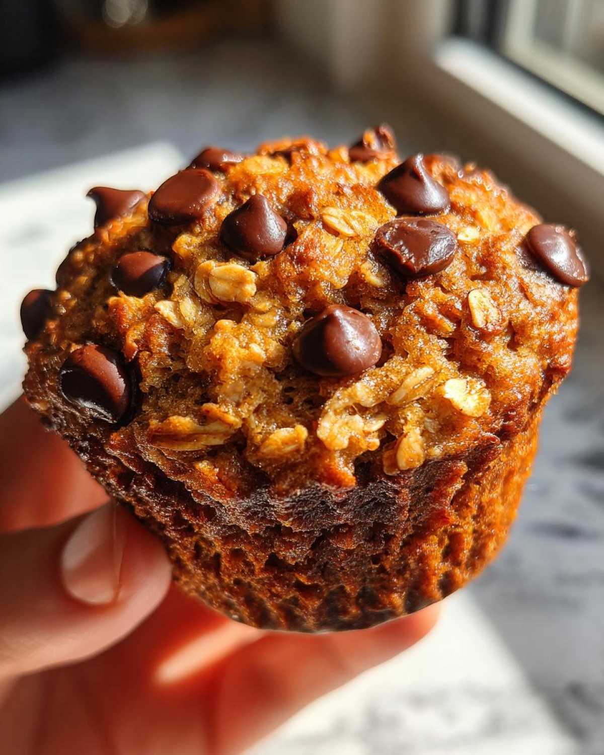Oatmeal chocolate chip muffins - detail 1