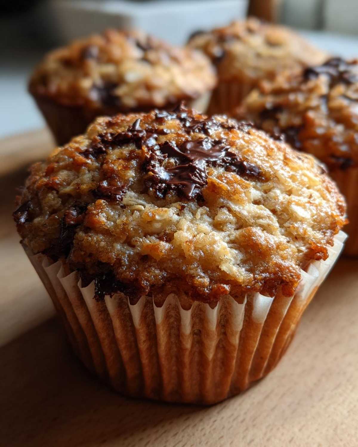 Oatmeal chocolate chip muffins - detail 2