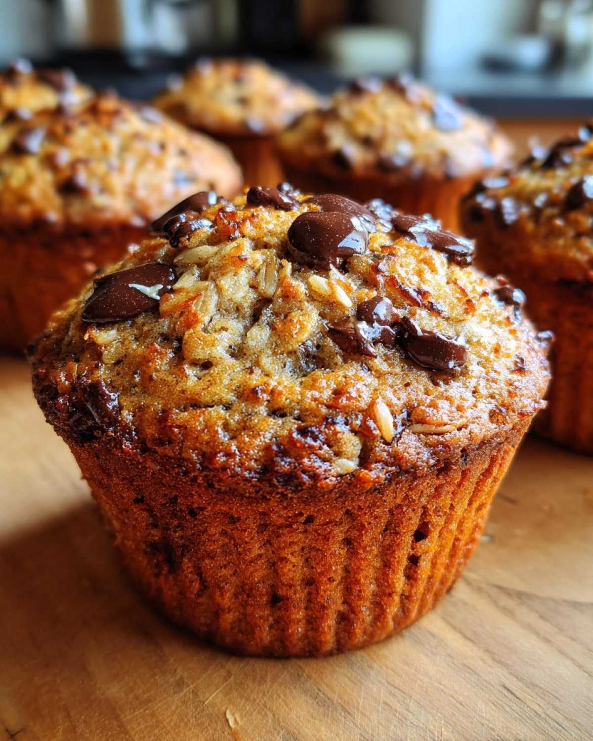 Oatmeal chocolate chip muffins - detail 3