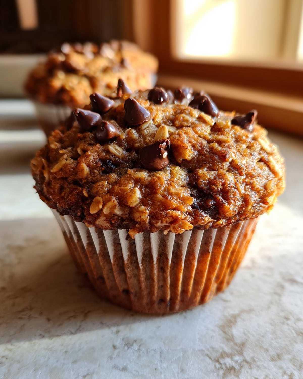 Oatmeal chocolate chip muffins - detail 4