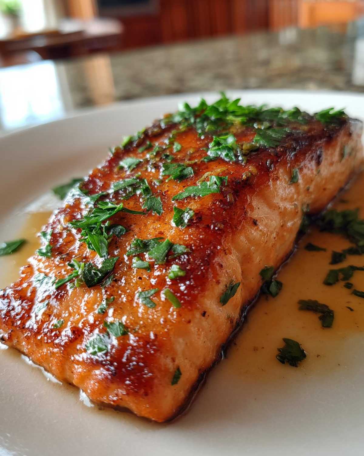 Pan Seared Salmon with Citrus Glaze - detail 1