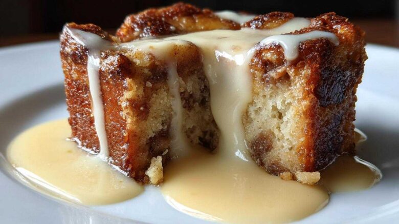 Panettone Bread Pudding with Rum Sauce