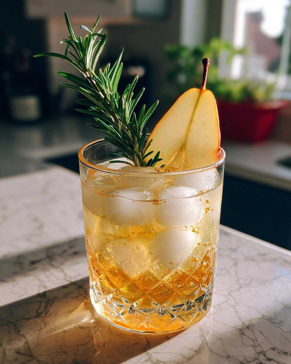 Pear and Rosemary Holiday Spritzer - detail 1