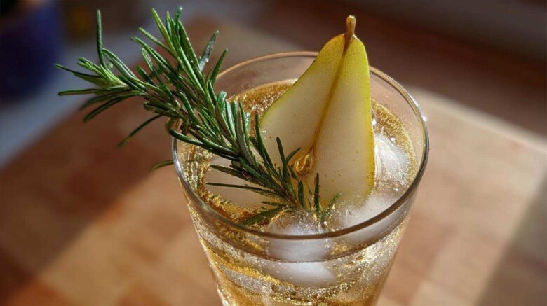 Pear and Rosemary Holiday Spritzer