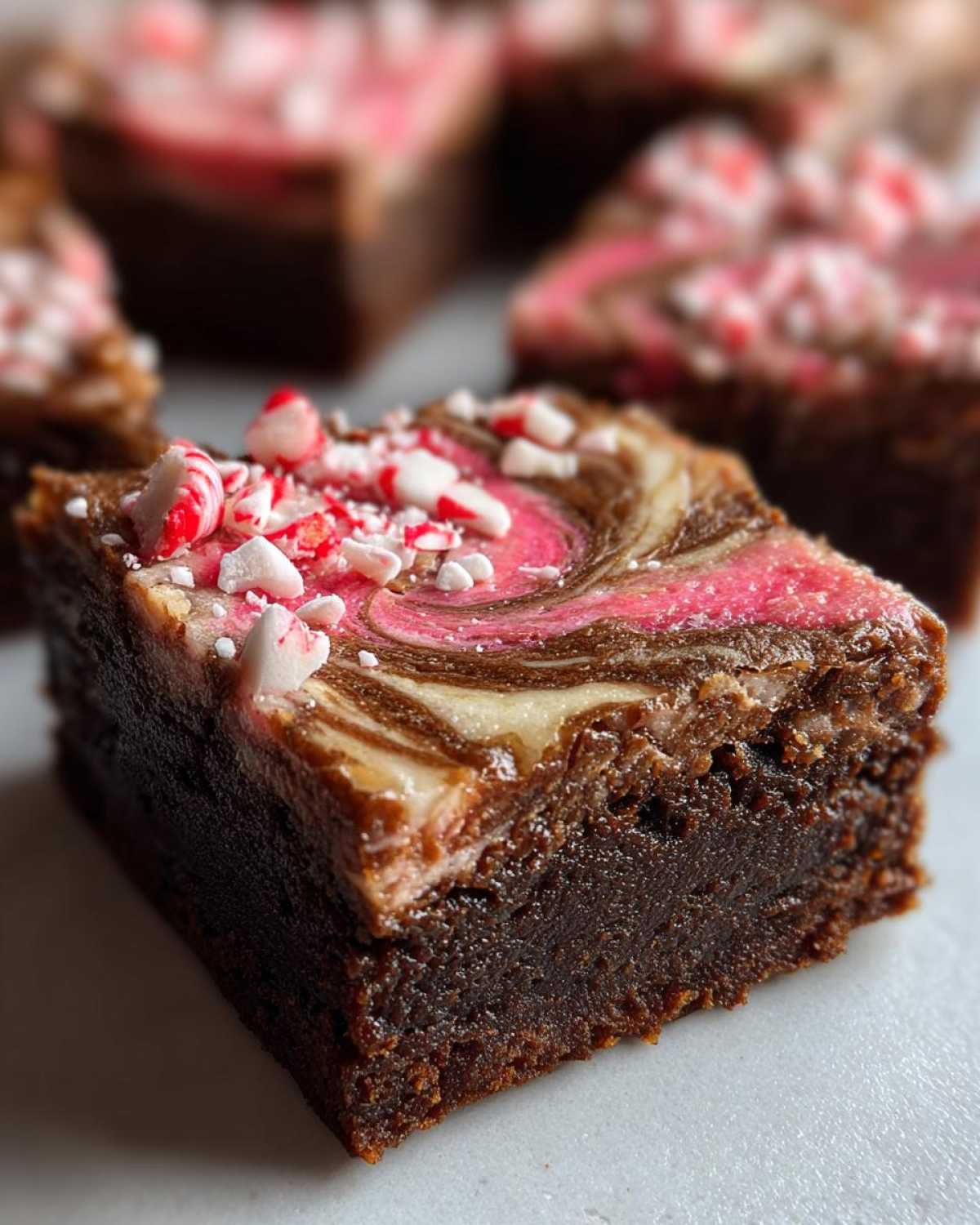 Peppermint Brownie Swirl Fudge Bars - detail 1
