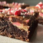 Peppermint Brownie Swirl Fudge Bars