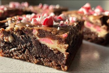 Peppermint Brownie Swirl Fudge Bars