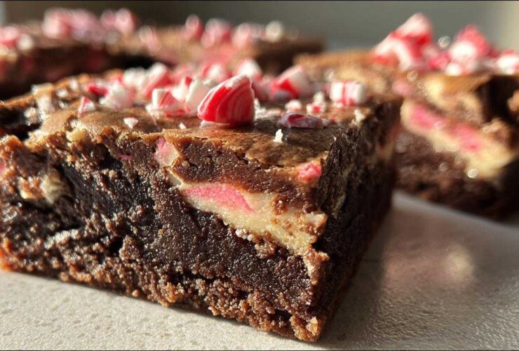 Peppermint Brownie Swirl Fudge Bars