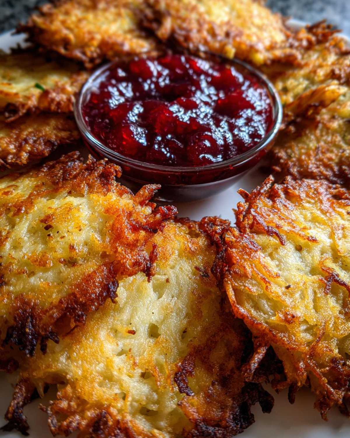 Potato Latkes with Cranberry Chutney - detail 3