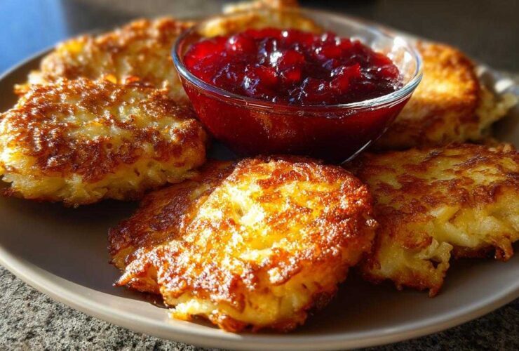 Potato Latkes with Cranberry Chutney