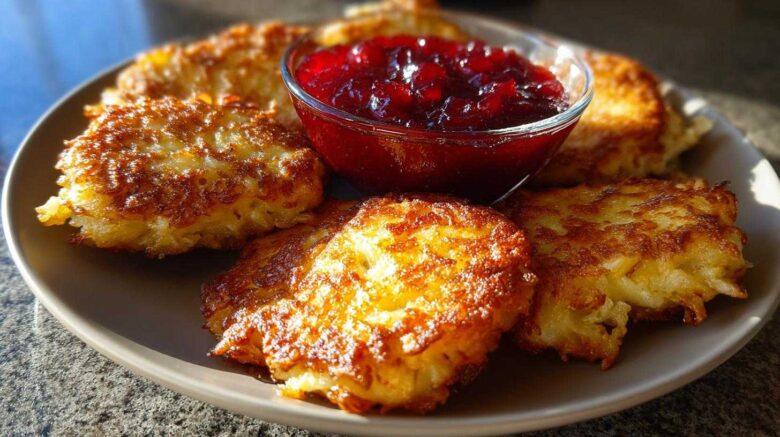 Potato Latkes with Cranberry Chutney