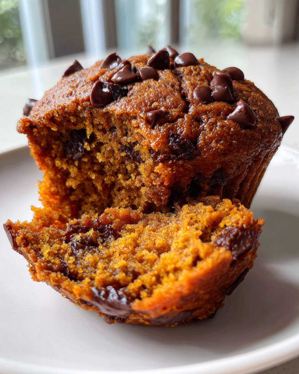 Pumpkin chocolate chip muffins - detail 1