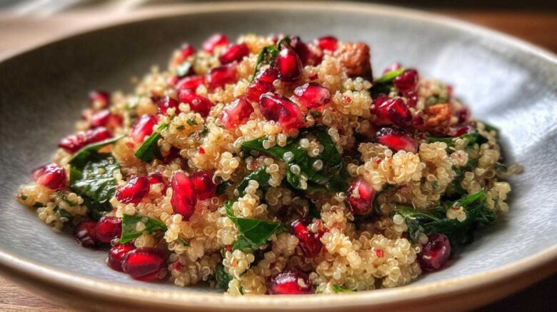 Quinoa Pomegranate Winter Salad (Vegan)