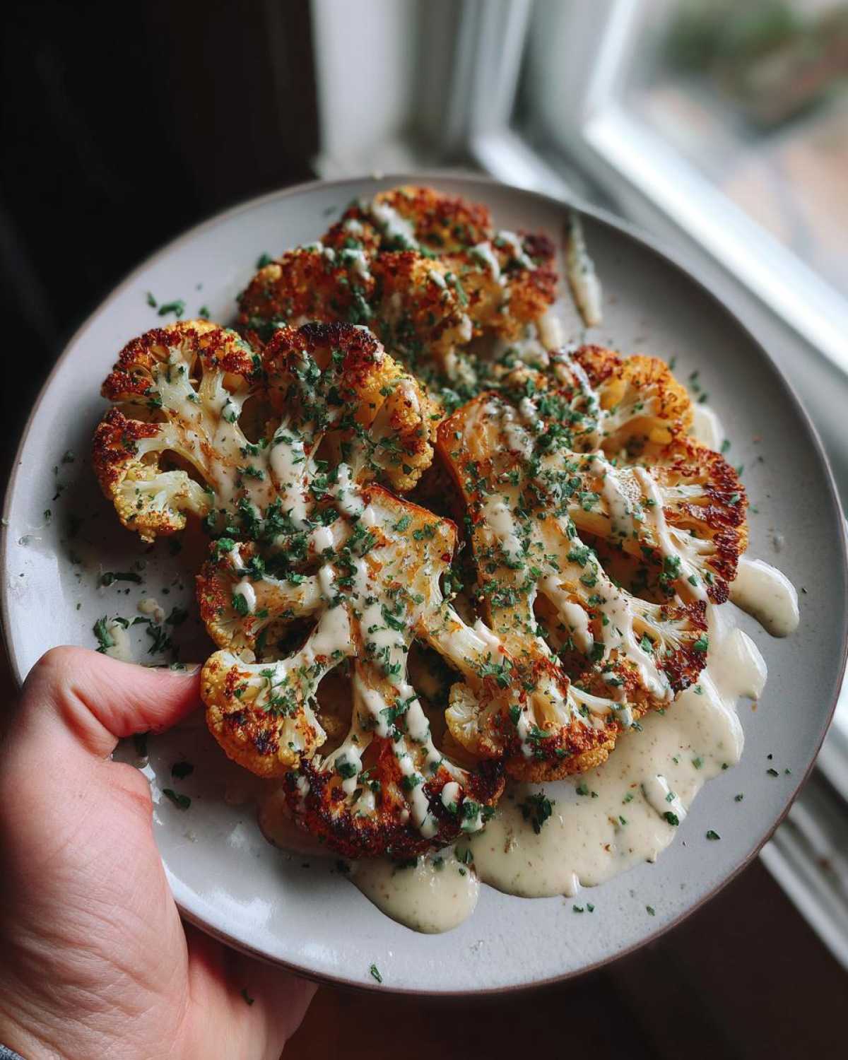 Roasted Cauliflower Steaks with Tahini Sauce - detail 2