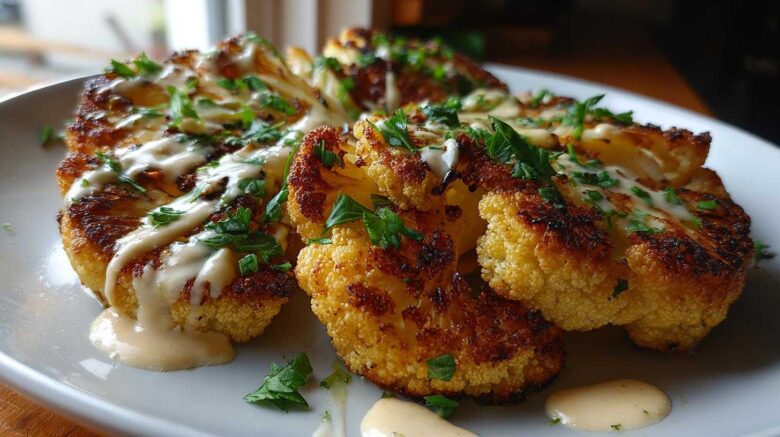 Roasted Cauliflower Steaks with Tahini Sauce