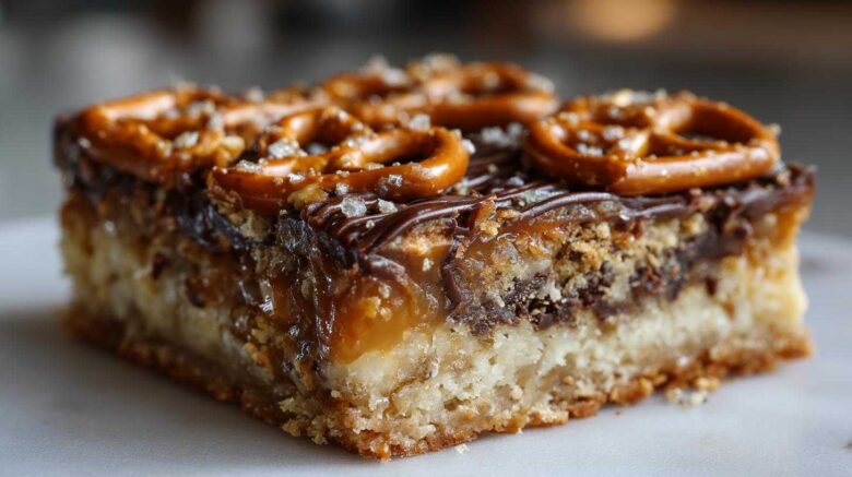 Salted Caramel Pretzel Magic Bars