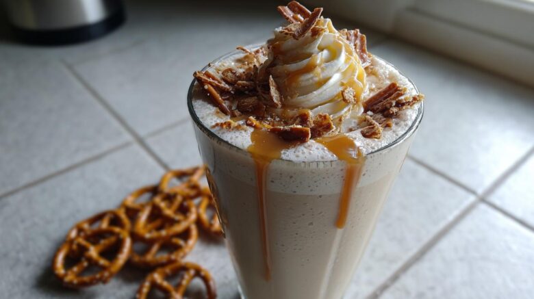 Salted Caramel Pretzel Milkshake (5-Minute Indulgence)