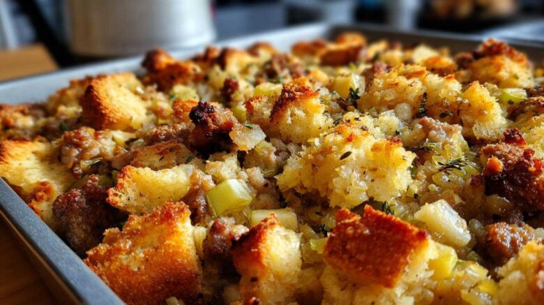 Sausage Apple Stuffing Bake