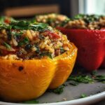 Savory Stuffed Bell Peppers with Rice and Herbs