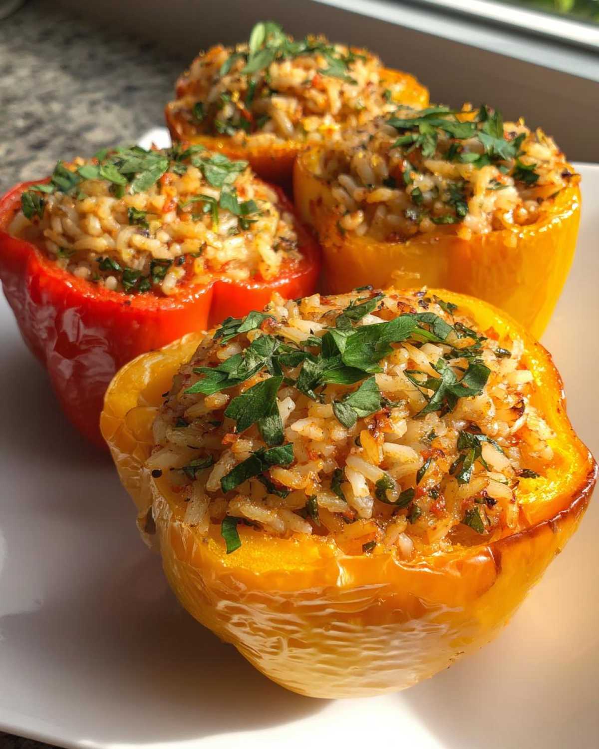 Savory Stuffed Bell Peppers with Rice and Herbs - detail 3