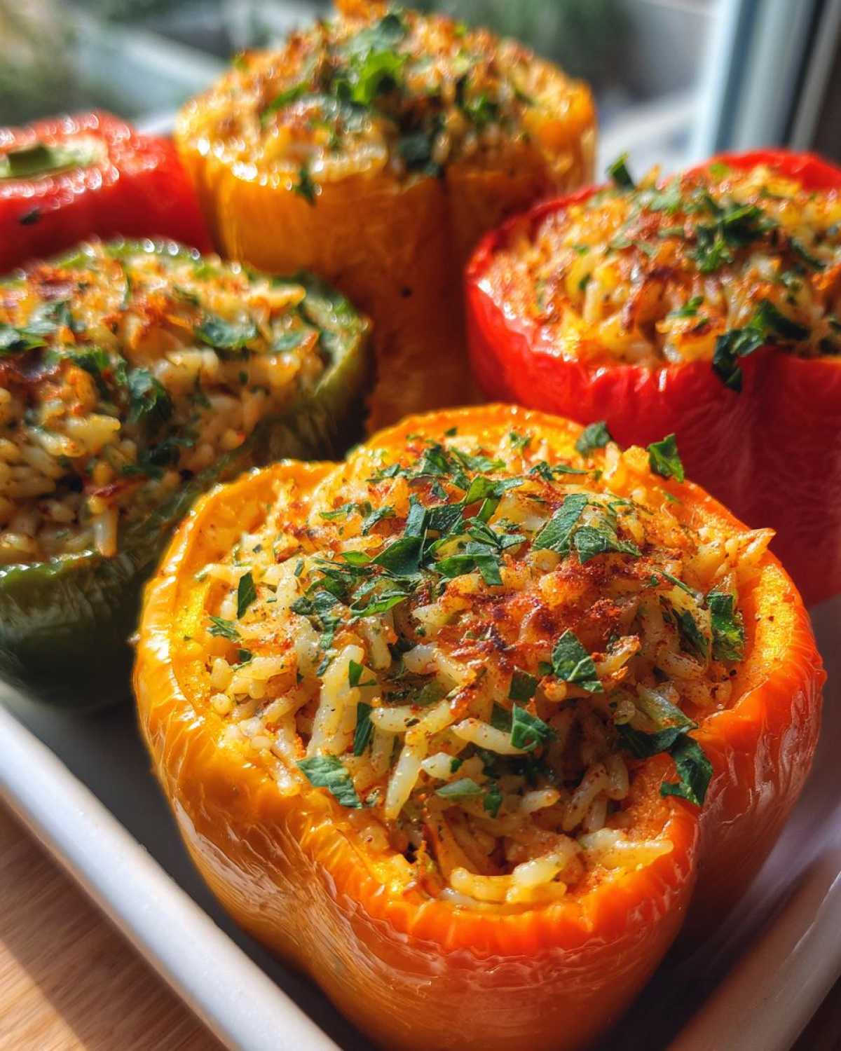 Savory Stuffed Bell Peppers with Rice and Herbs - detail 4