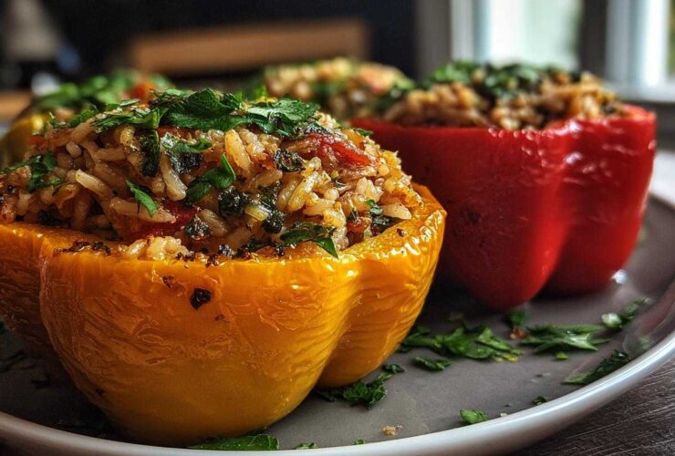 Savory Stuffed Bell Peppers with Rice and Herbs