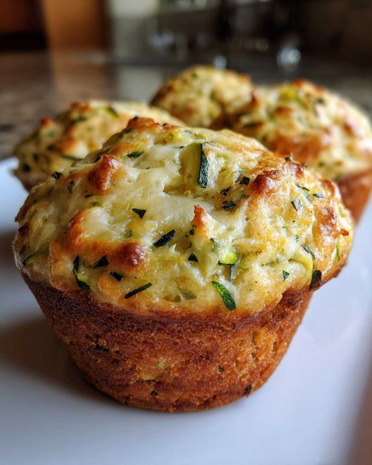 Savory zucchini cheese muffins - detail 1