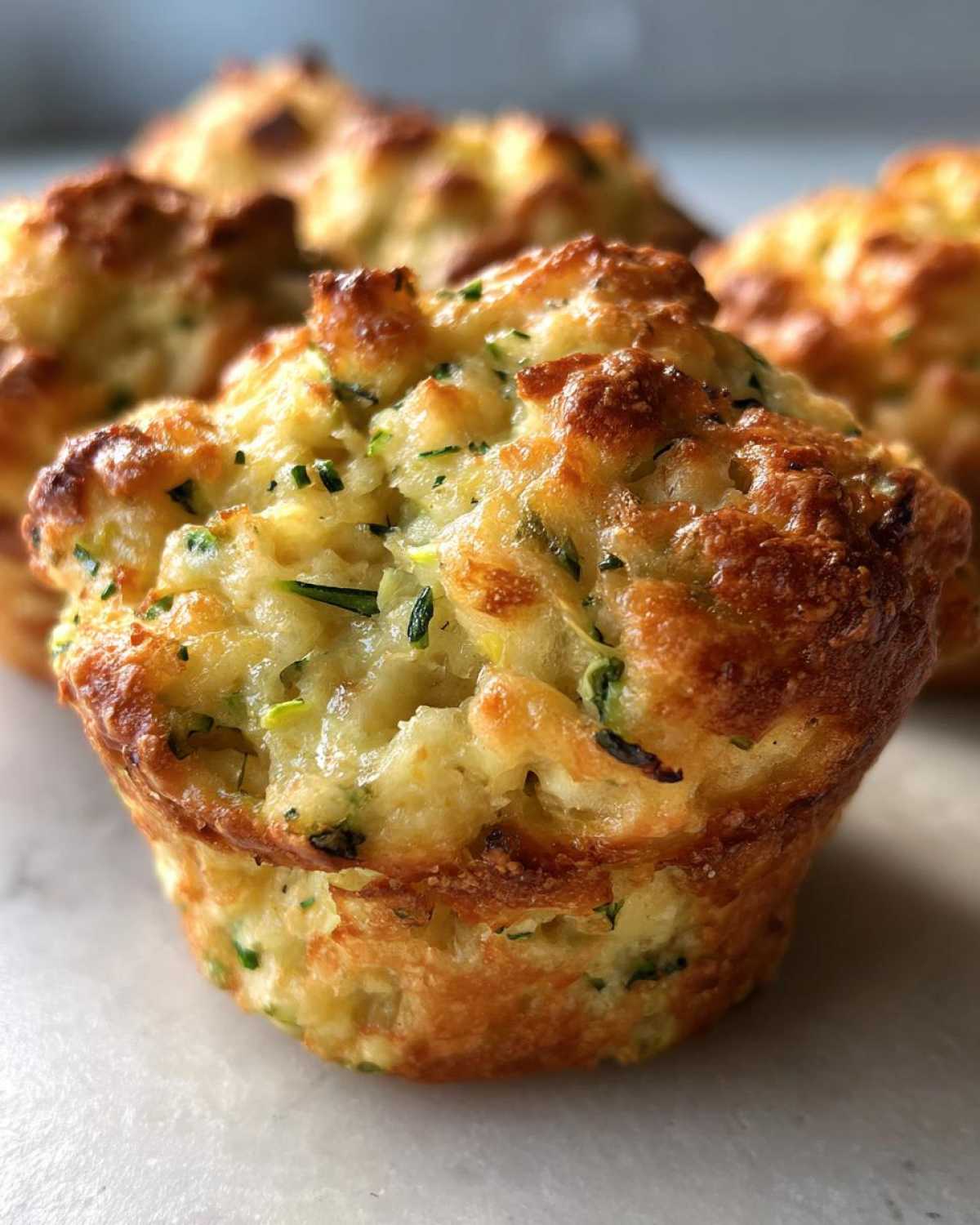 Savory zucchini cheese muffins - detail 2