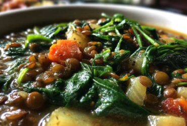 Slow Cooker Lentil and Spinach Soup