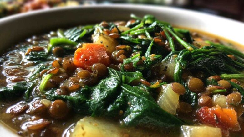 Slow Cooker Lentil and Spinach Soup