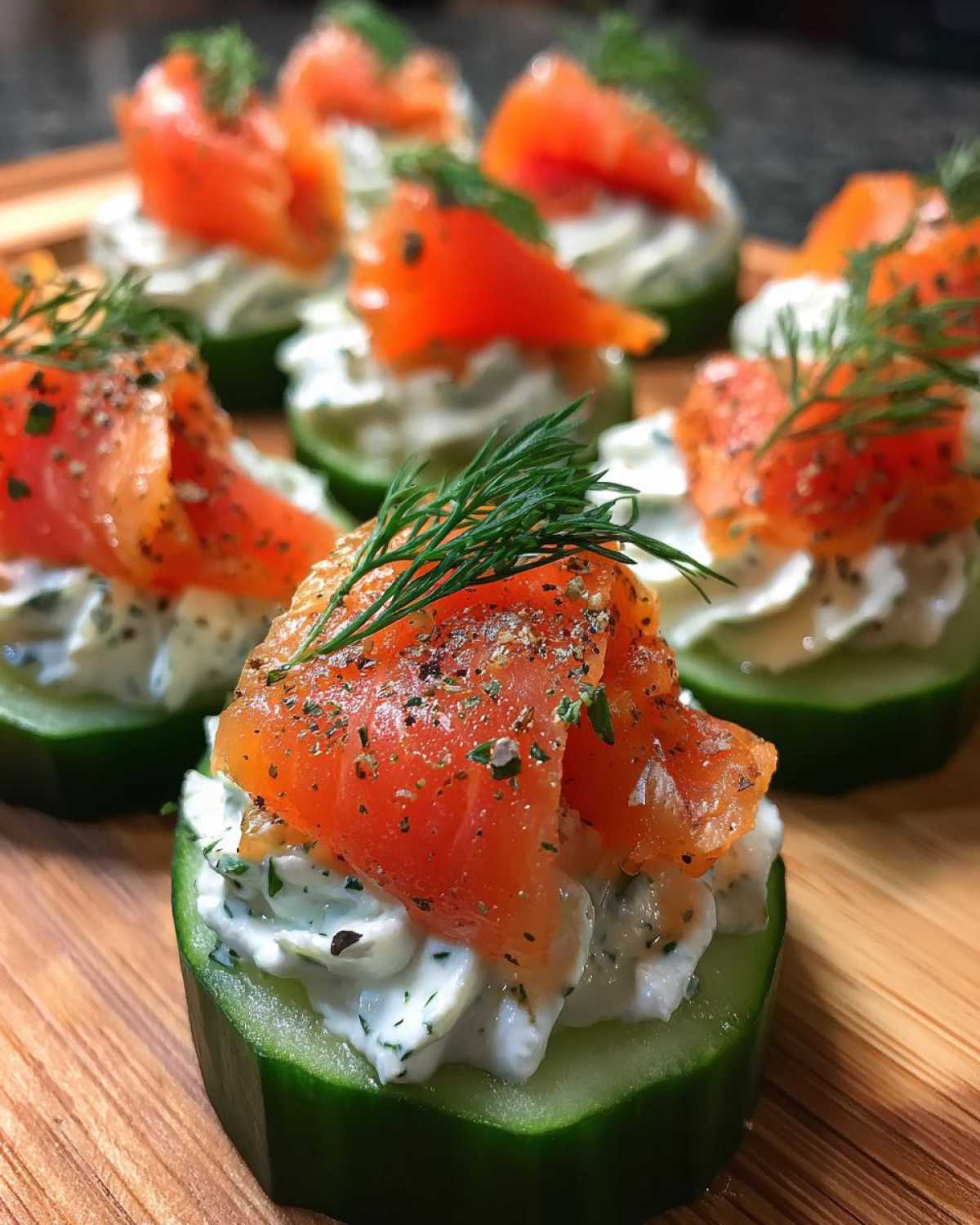 Smoked Salmon Cucumber Canapés - detail 1