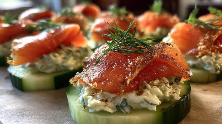Smoked Salmon Cucumber Canapés