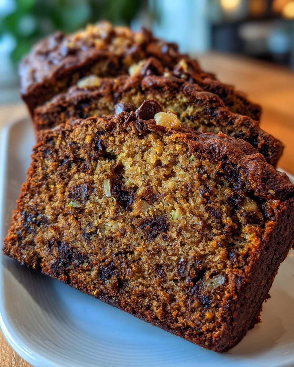 Spiced Chocolate Zucchini Bread Orange Walnuts - detail 1