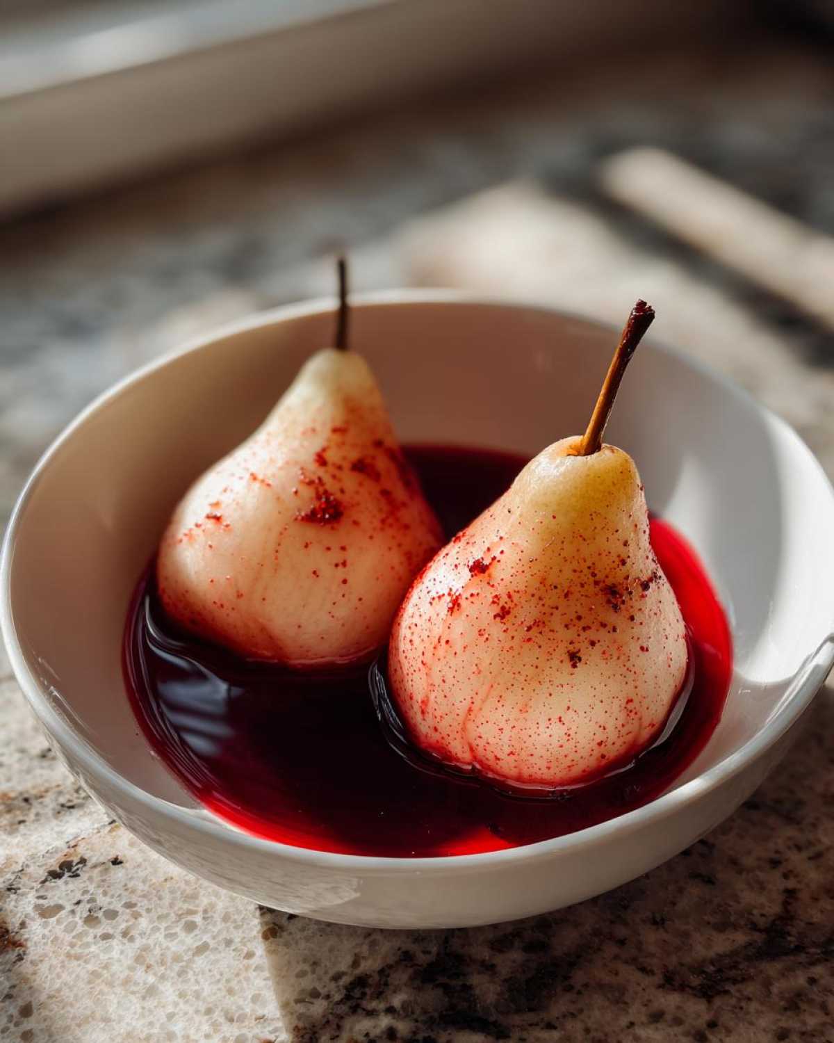 Spiced Red Wine Poached Pears - detail 4