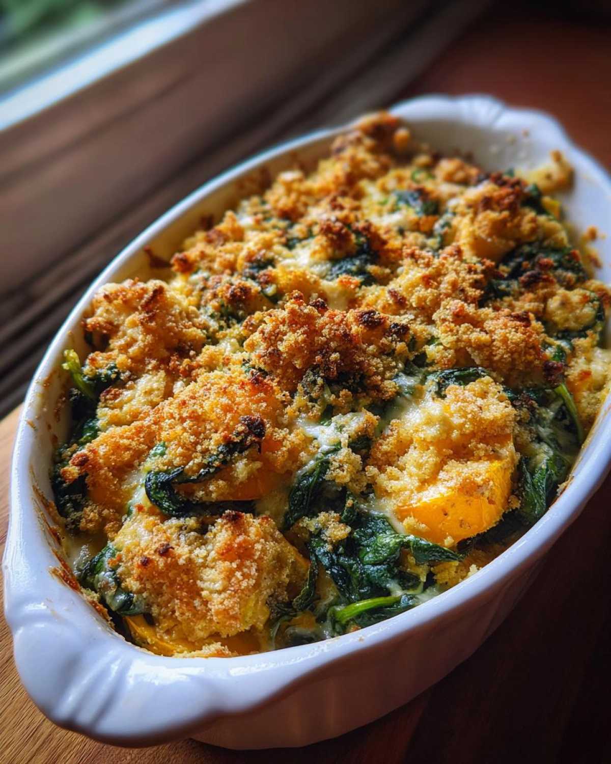 Spinach and squash casserole - detail 2
