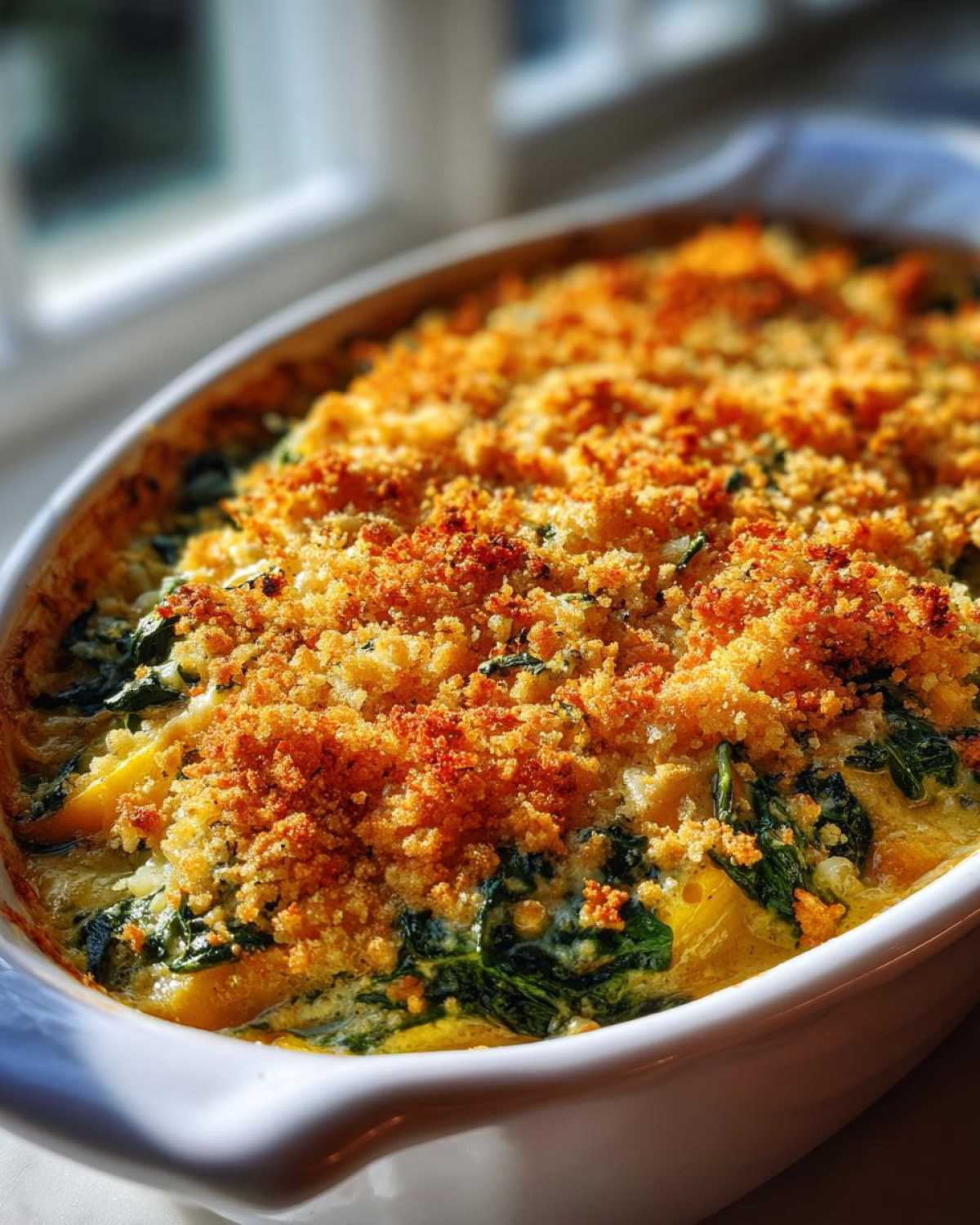 Spinach and squash casserole - detail 4